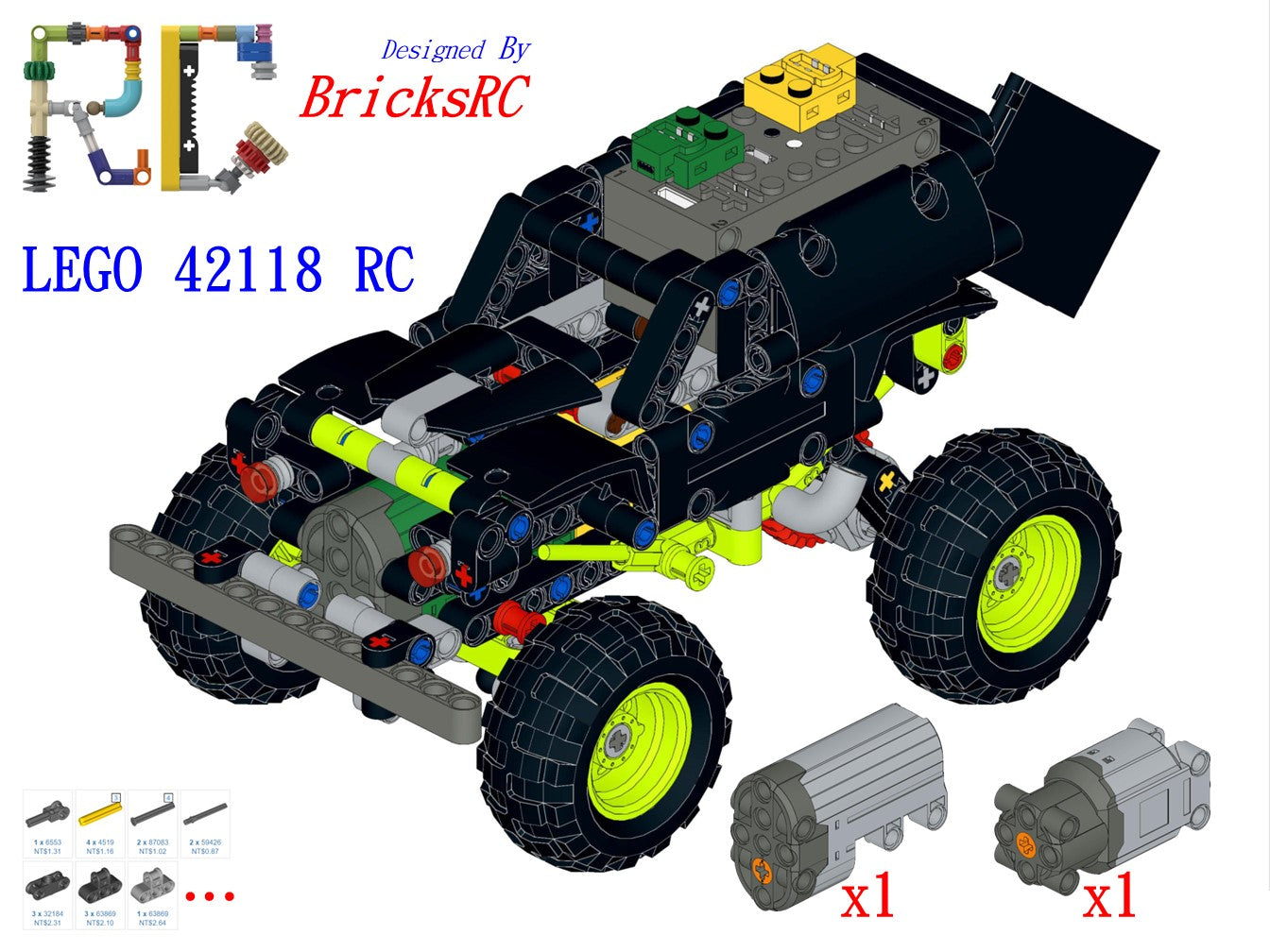 Instructions Motorize LEGO 42118 Monster Jam Grave Digger