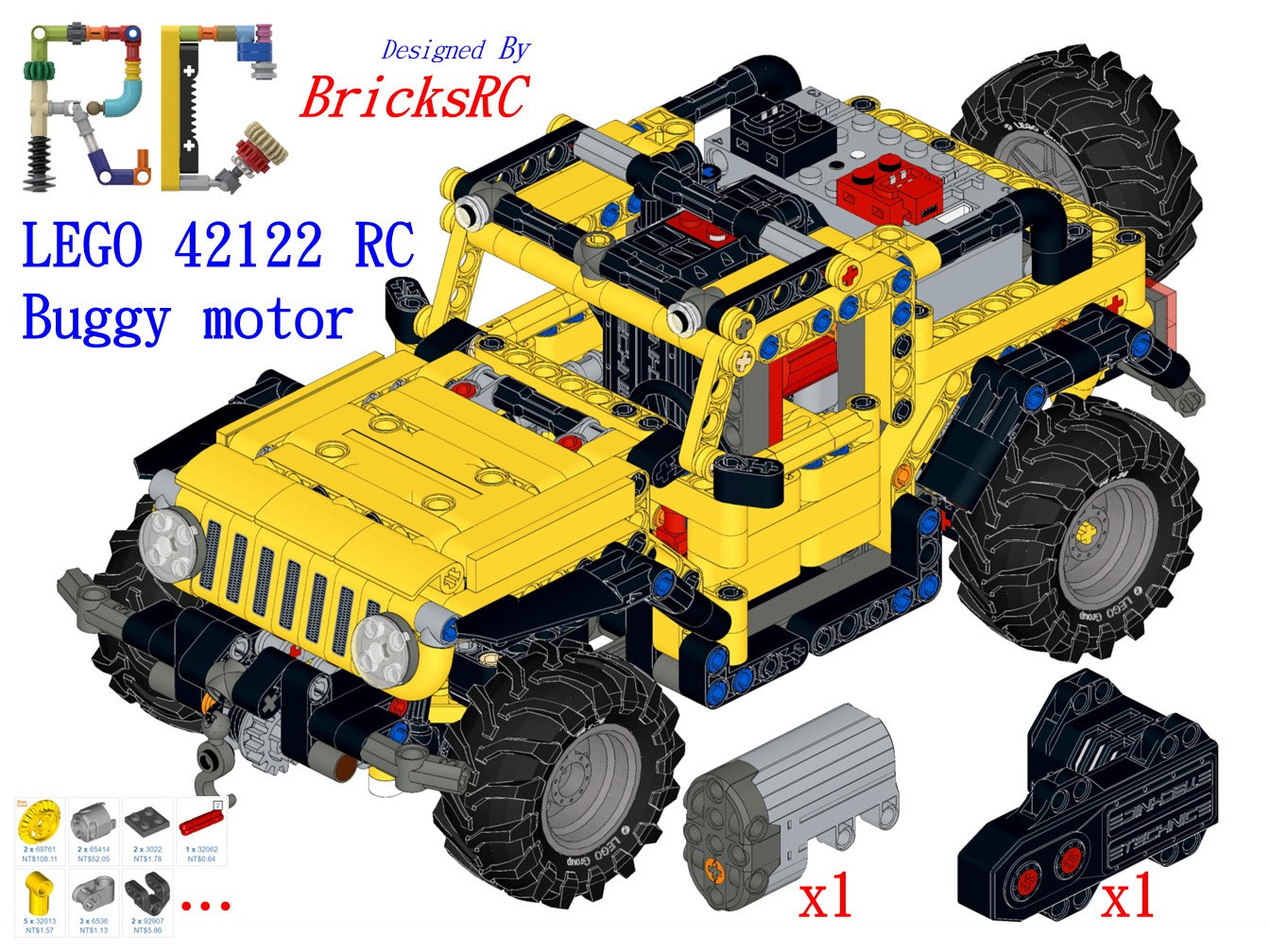 Instructions] Motorize LEGO 42122 Jeep Wrangler (Buggy Motor Driving)