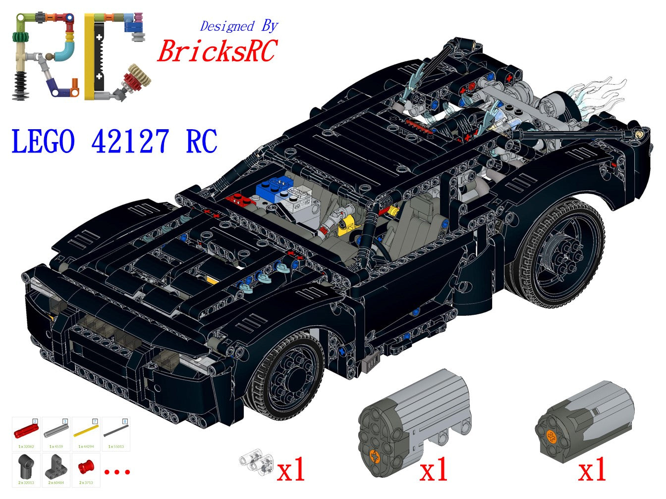 XGREPACK 42127 Motor Remote Control Kit for Lego Technic The Batman –  Batmobile 42127 Building Kit (Playset not Included, only Power Motor System)