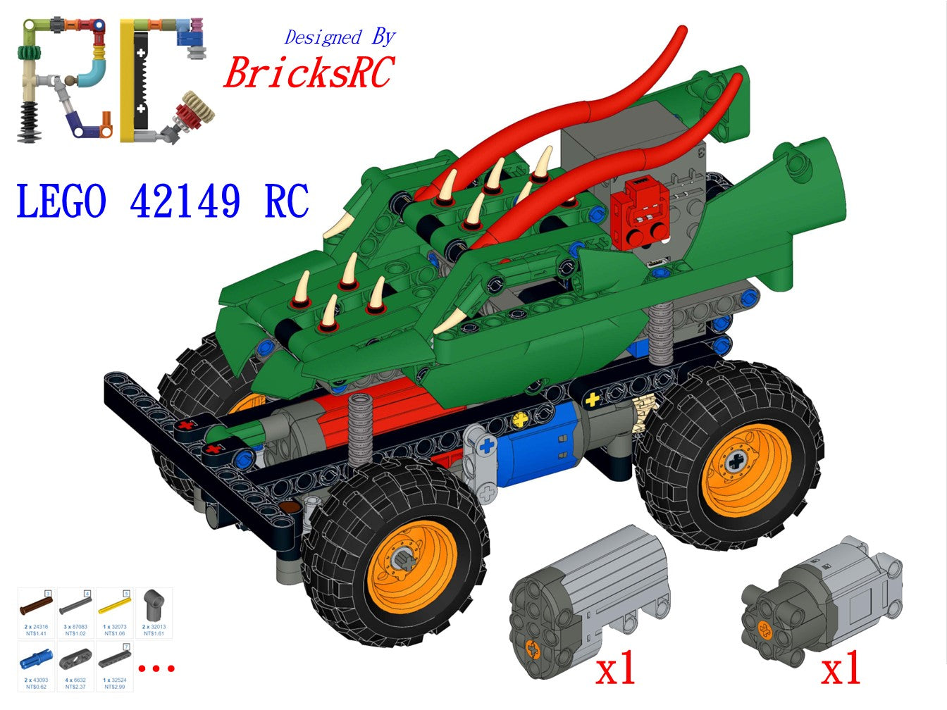Instructions] Motorize LEGO 42149 Monster Jam Dragon