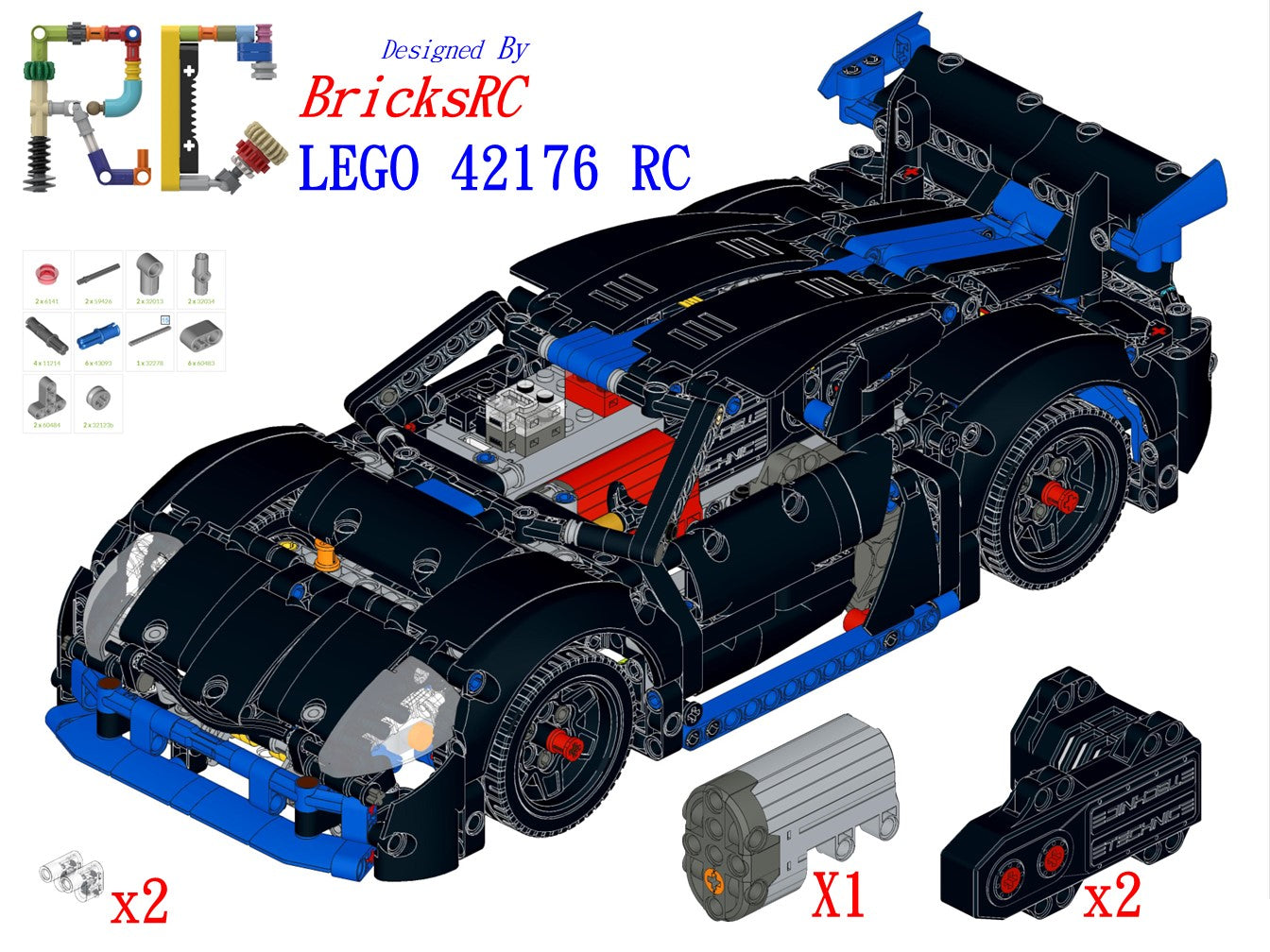 Instructions] Motorize LEGO 42176 Porsche GT4 e-Performance