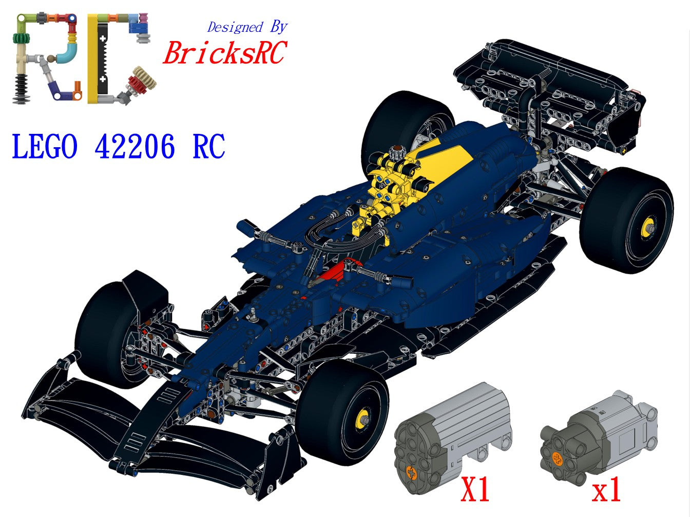 Instructions] Motorize LEGO 42206 Oracle Red Bull Racing RB20 F1 Car(
