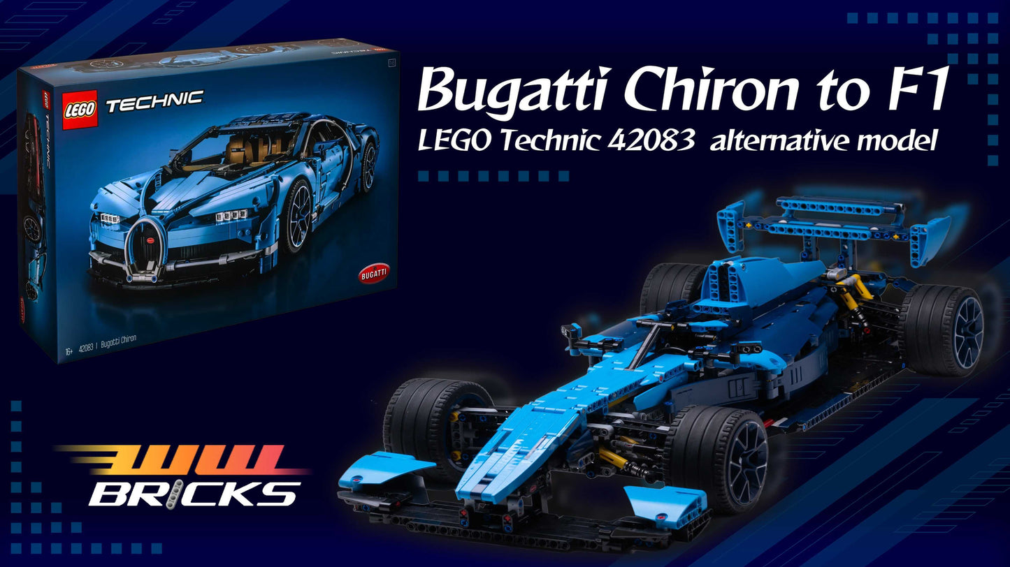 Alternative build instructions for LEGO Technic 42083: Transform your Bugatti Chiron into a F1 - WW Bricks Studio Official Store