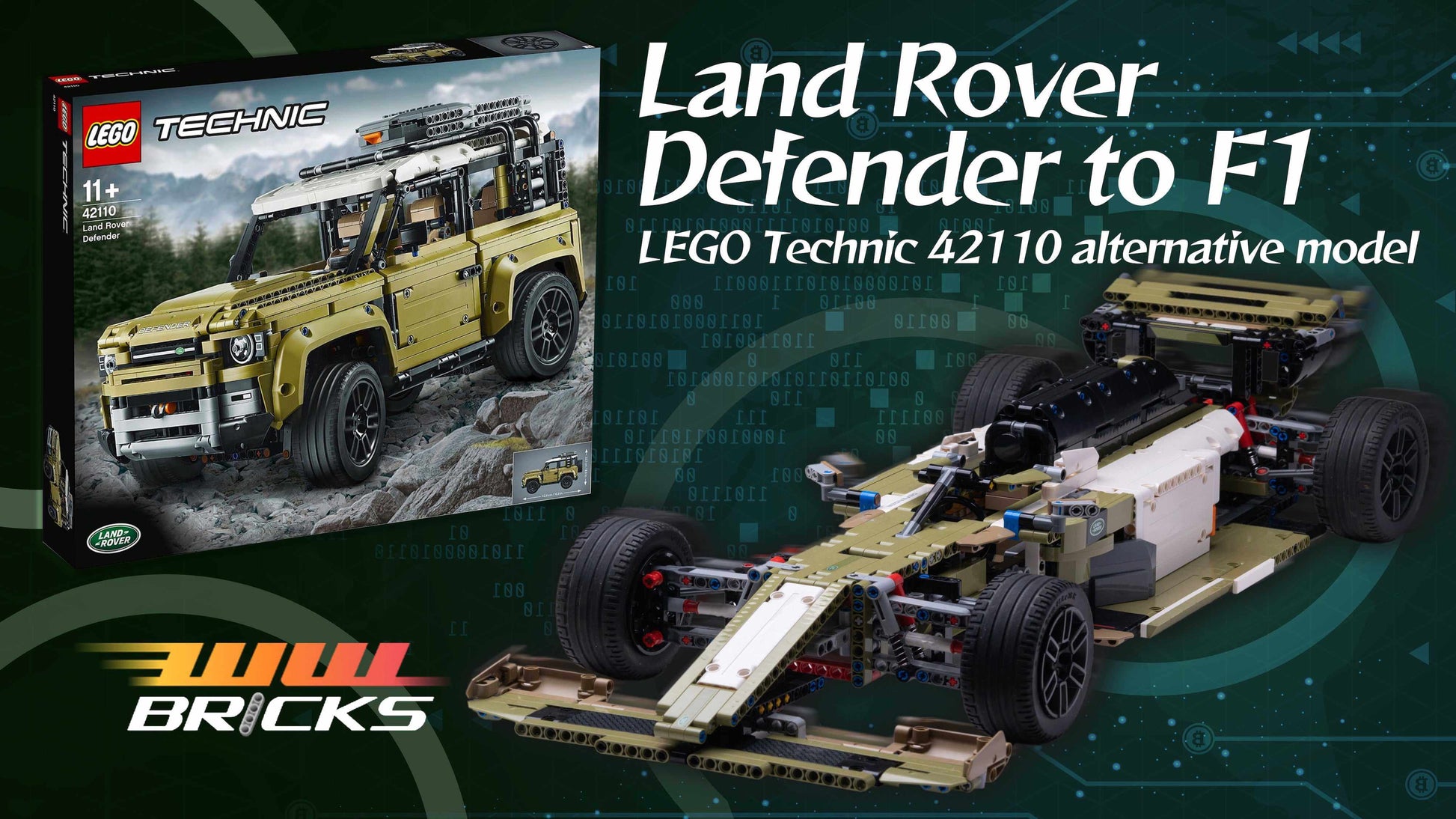 Alternative build instructions for LEGO Technic 42110:Transform your Land Rover Defender kit into a F1 - WW Bricks Studio Official Store