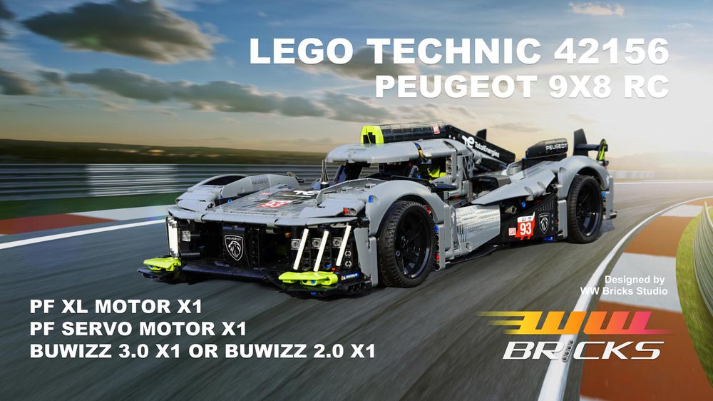 Motorize LEGO Technic 42156 PEUGEOT 9X8 with BuWizz 3.0 or 2.0