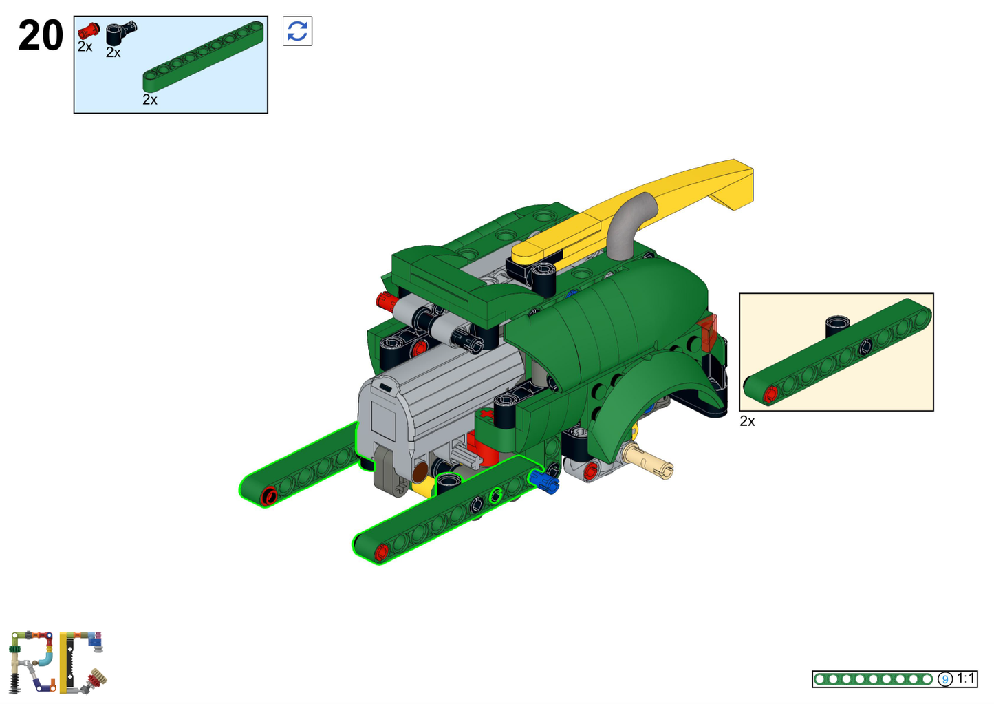 [Instructions] Motorize LEGO 42168 John Deere 9700 Forage Harvester