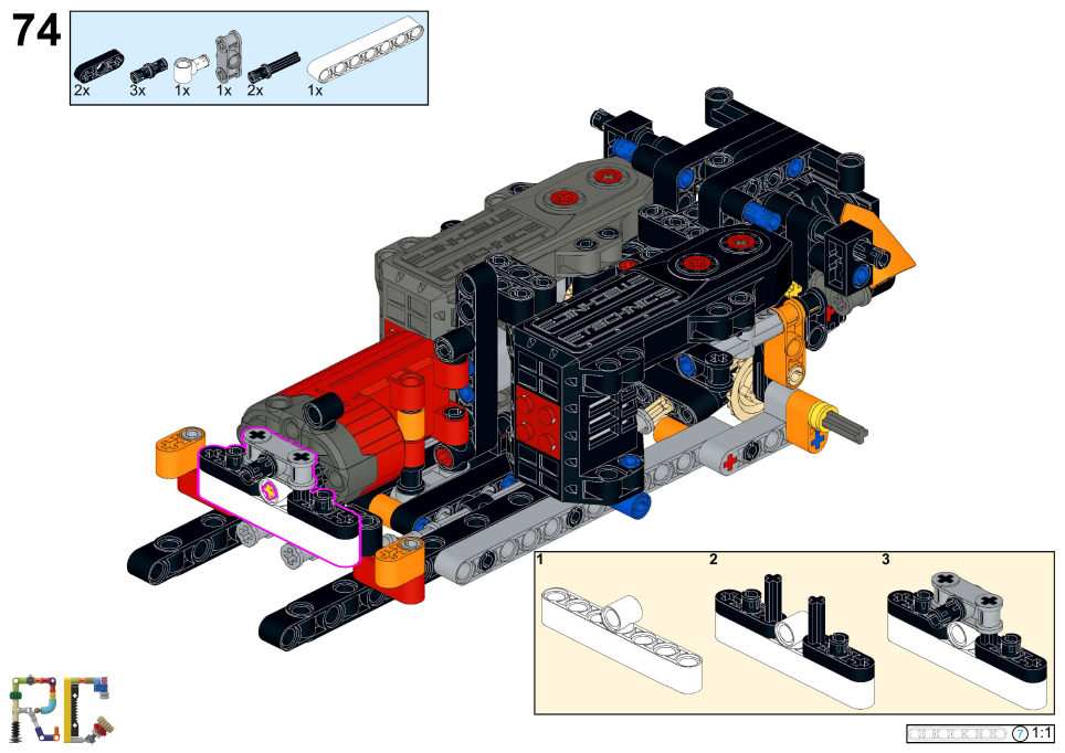 [Instructions] Motorize LEGO 42196 Lamborghini Huracán Tecnica Orange (Buggy Motor*2 Driving)