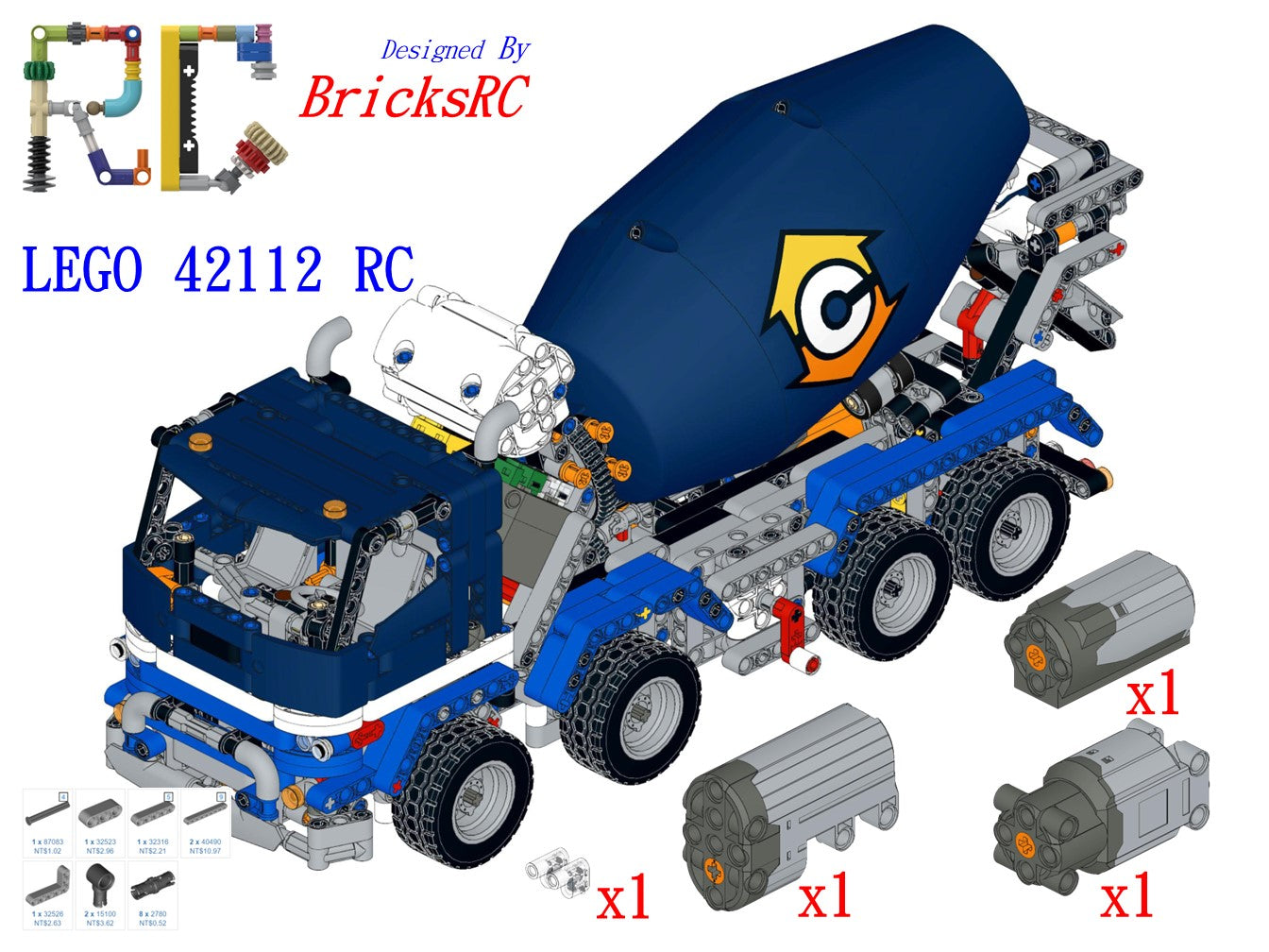 [Instructions] Motorize LEGO 42112 Cement Mixer – WW Bricks Studio ...