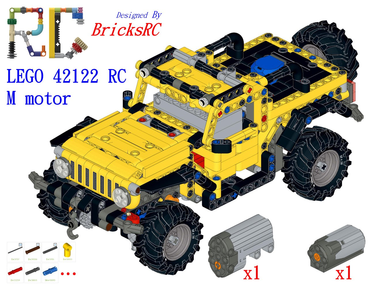 [Instructions] Motorize LEGO 42122 Jeep Wrangler (M Motor Driving)