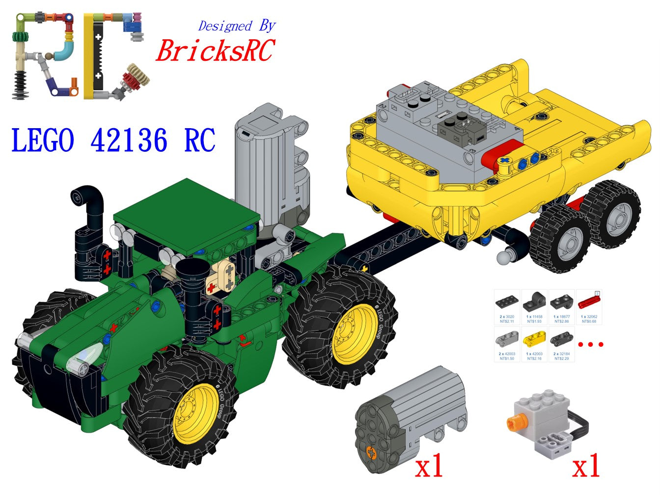 [Instructions] Motorize LEGO 42136 John Deere 9620R 4WD Tractor – WW ...