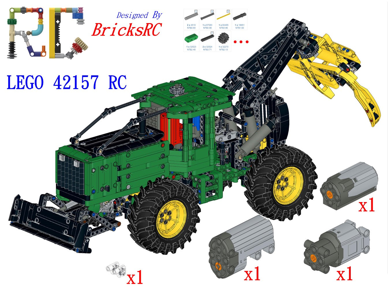 [Instructions] Motorize LEGO 42157 John Deere 948L-II Skidder