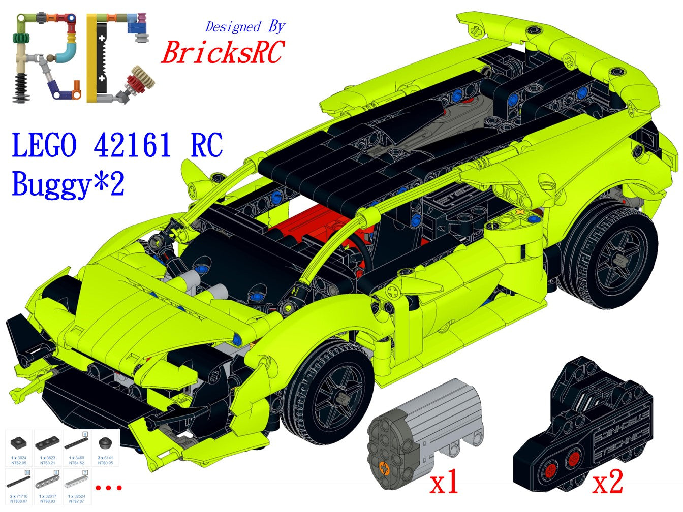 [Instructions] Motorize LEGO 42161 Lamborghini Huracán Tecnica (Buggy ...