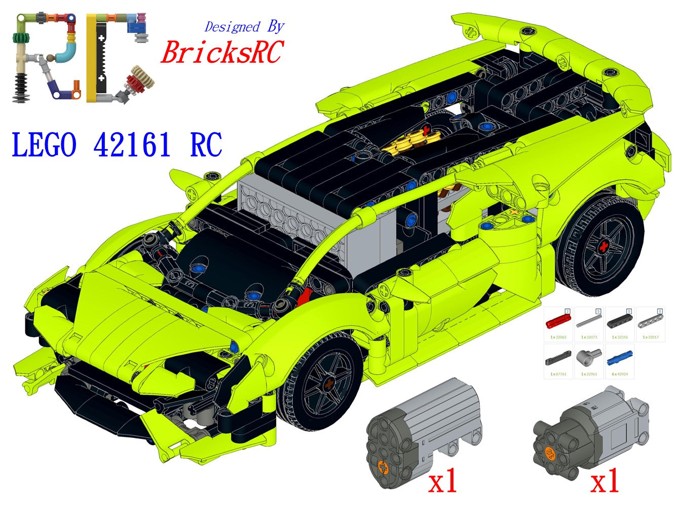 [Instructions] Motorize LEGO 42161 Lamborghini Huracán Tecnica