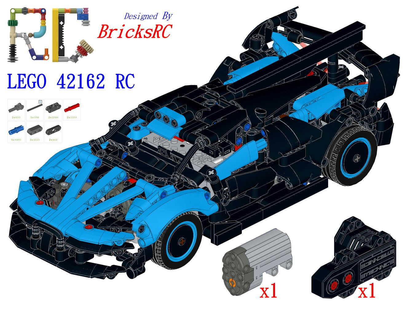 [Instructions] Motorize LEGO 42151/42162 Bugatti Bolide