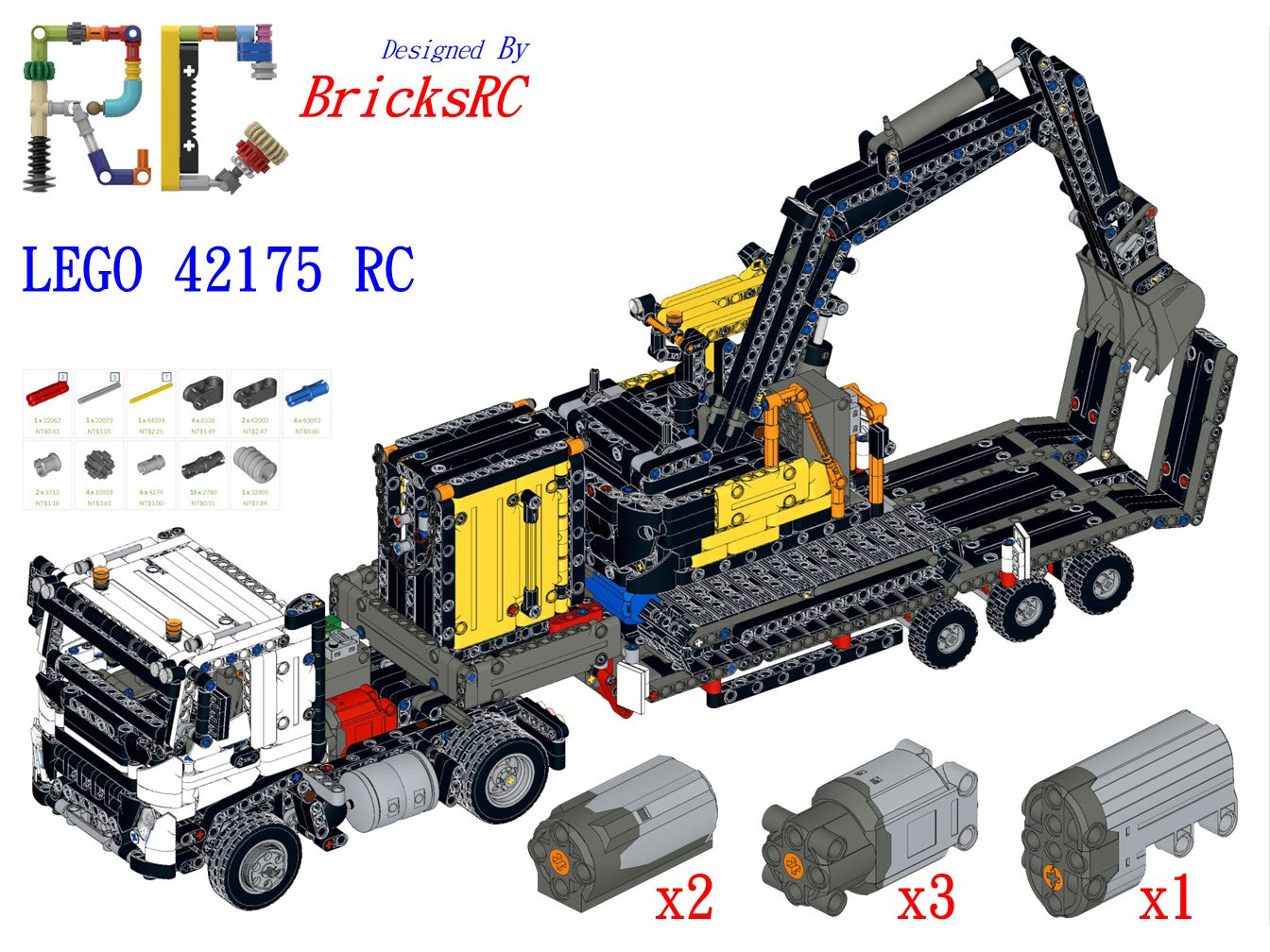 [Instructions] Motorize LEGO 42175 Volvo FMX Truck & EC230 Electric Excavator