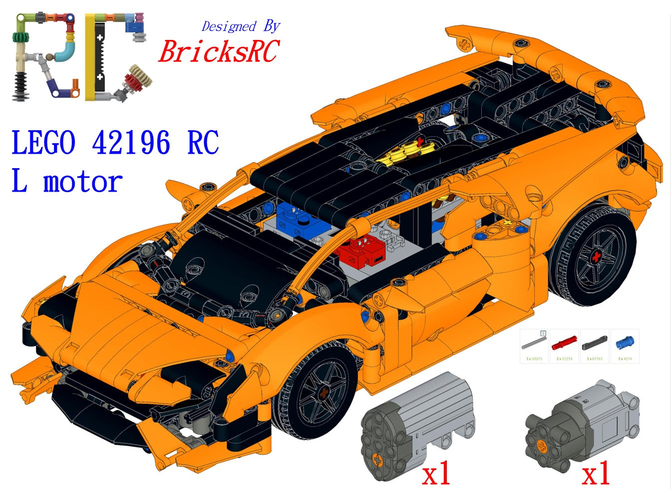 [Instructions] Motorize LEGO 42161/42196 Lamborghini Huracán Tecnica (L Motor Driving)