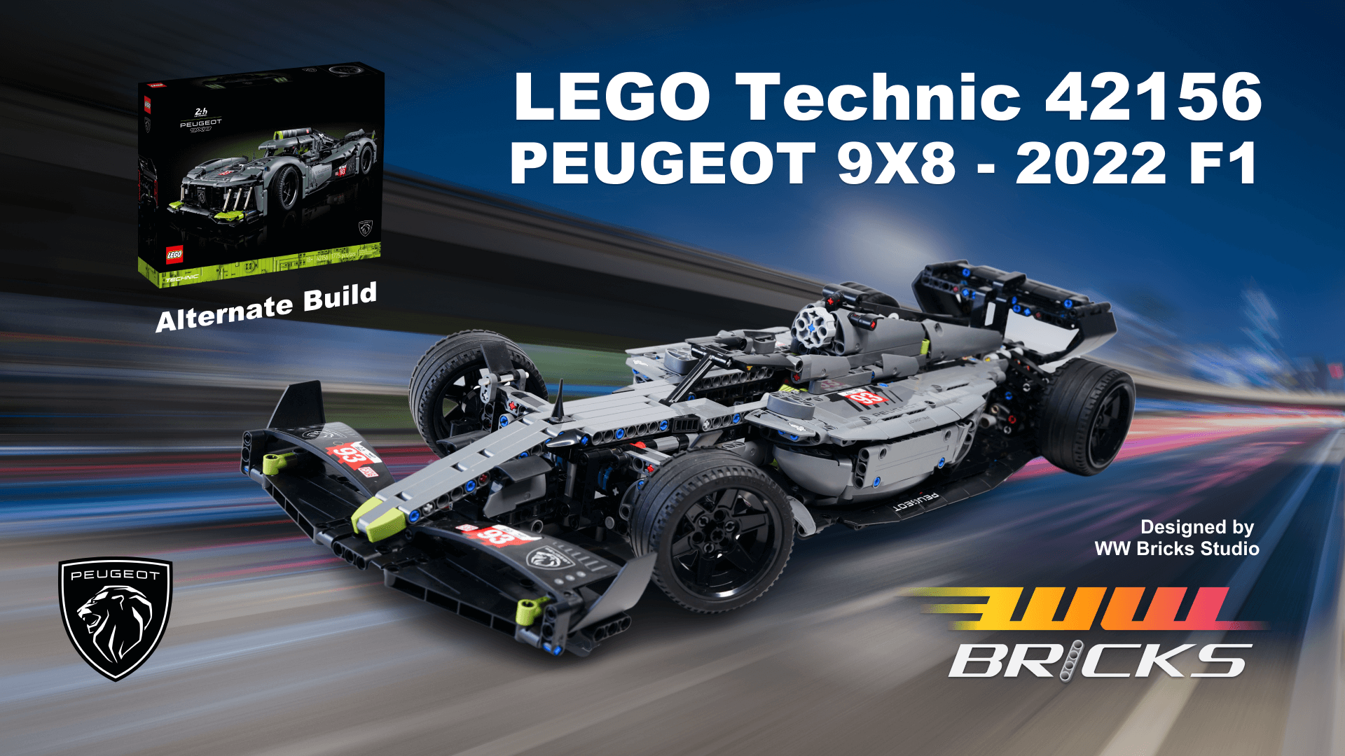 Alternative build instructions for LEGO Technic 42156 PEUGEOT 9X8 24H Le Mans