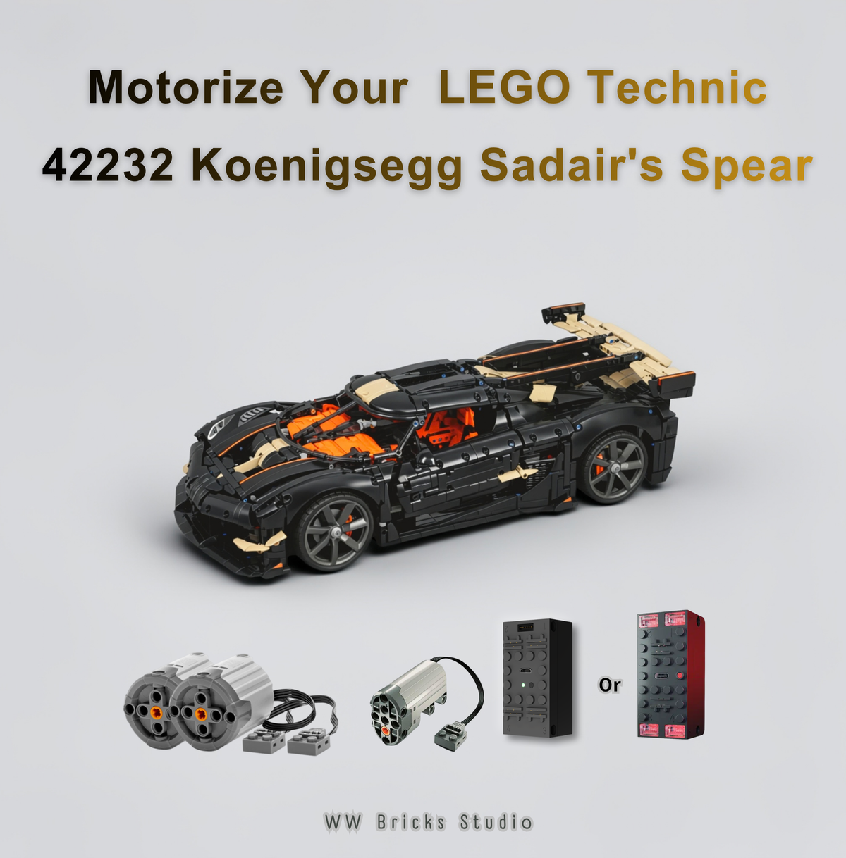 [Instructions] Motorize LEGO Technic 42232 Koenigsegg Sadair's Spear with power functions motors