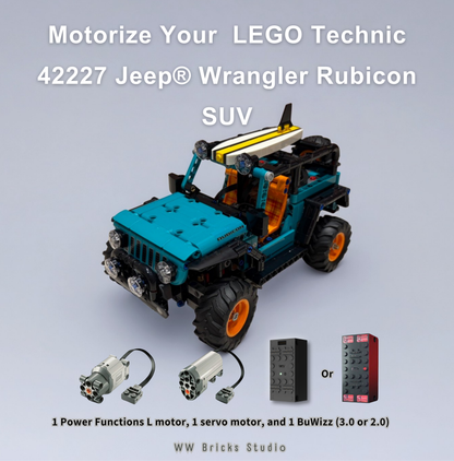 [Instructions] Motorize LEGO Technic 42227 Jeep® Wrangler Rubicon SUV with 1 PF L and 1 Servo motor