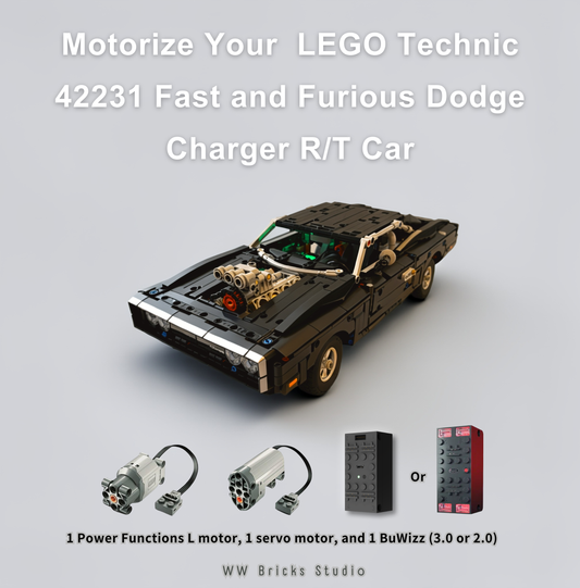 [Instructions] Motorize LEGO Technic 42231 Fast and Furious Dodge Charger R/T Car with 1 PF L and 1 Servo motor