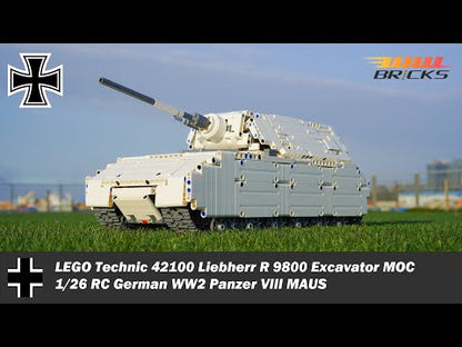 [Instructions] 1/26 RC German Panzer VIII MAUS - LEGO Technic 42100 Liebherr R 9800 Excavator MOC