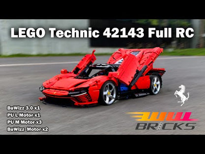 [Instructions] Motorize LEGO Technic 42143 Ferrari Daytona SP3 with BuWizz 3.0 and BuWizz motor