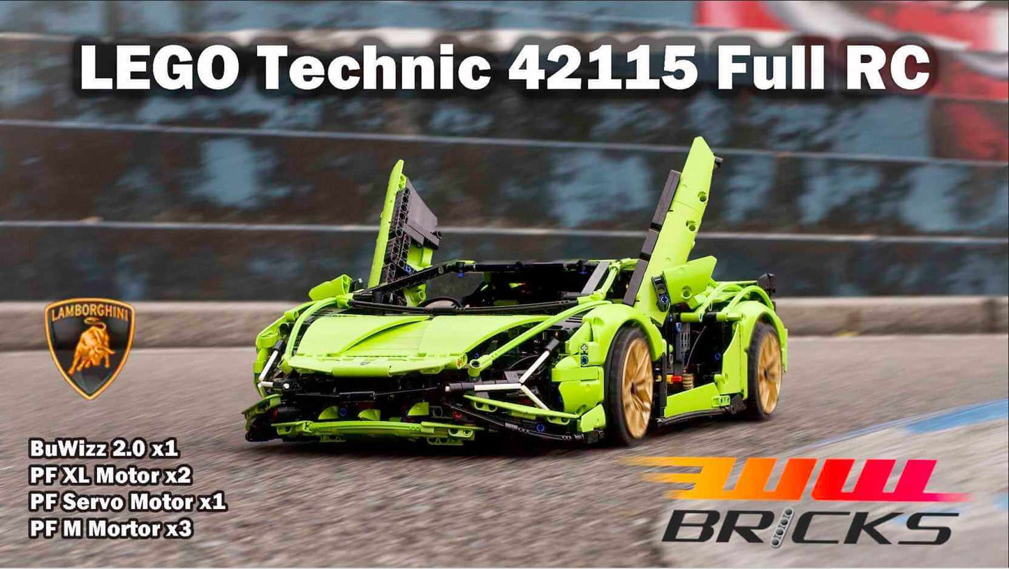 Motorize LEGO Technic 42115 Lamborghini Sian with BuWizz 2.0 - WW Bricks Studio Official Store