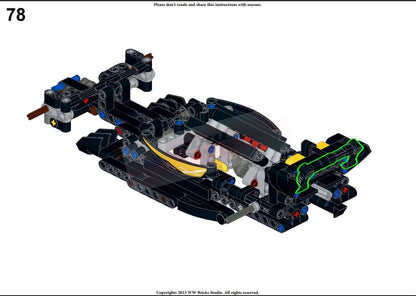 Alternative F1 car build instructions for LEGO Technic 42151 Bugatti Bolide