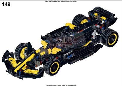 Alternative F1 car build instructions for LEGO Technic 42151 Bugatti Bolide