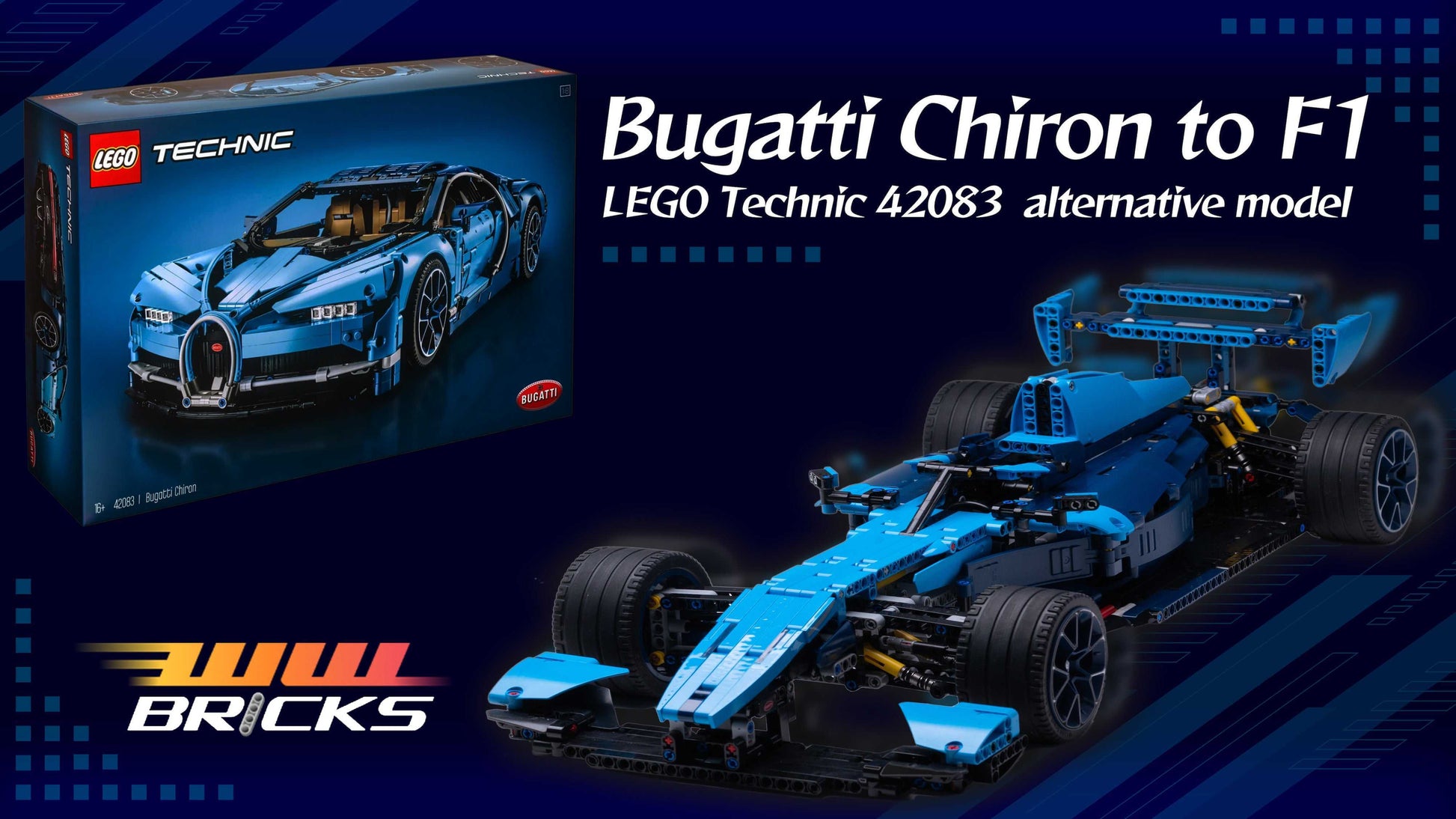 Alternative build instructions for LEGO Technic 42083: Transform your Bugatti Chiron into a  F1 - WW Bricks Studio Official Store