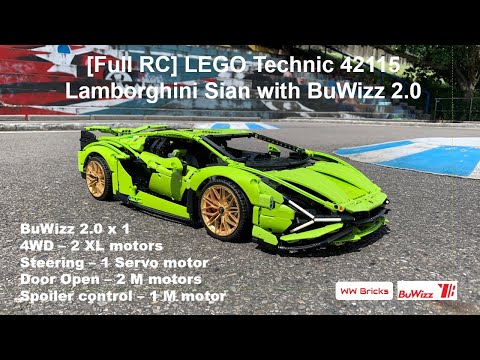 Motorize LEGO Technic 42115 Lamborghini Sian with BuWizz 2.0 WW